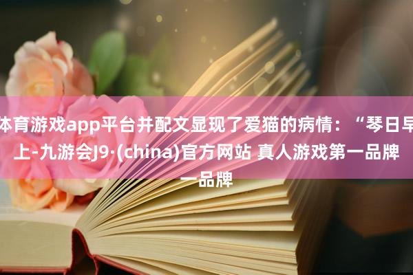 体育游戏app平台并配文显现了爱猫的病情：“琴日早上-九游会J9·(china)官方网站 真人游戏第一品牌